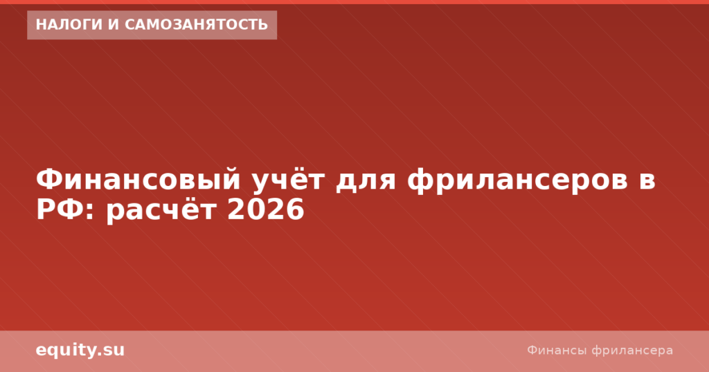 Финансовый учёт для фрилансеров в РФ: расчёт 2026