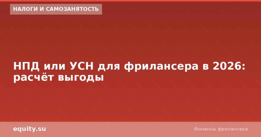 НПД или УСН для фрилансера в 2026: расчёт выгоды