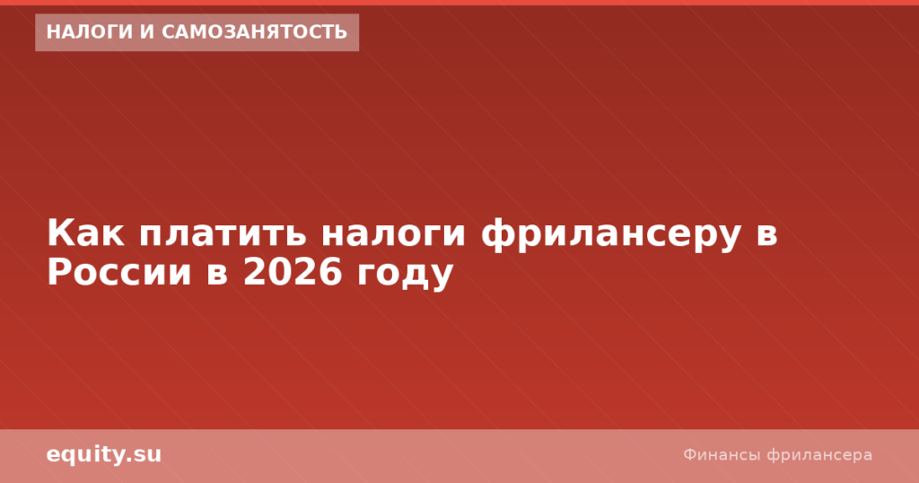 Как платить налоги фрилансеру в России в 2026 году