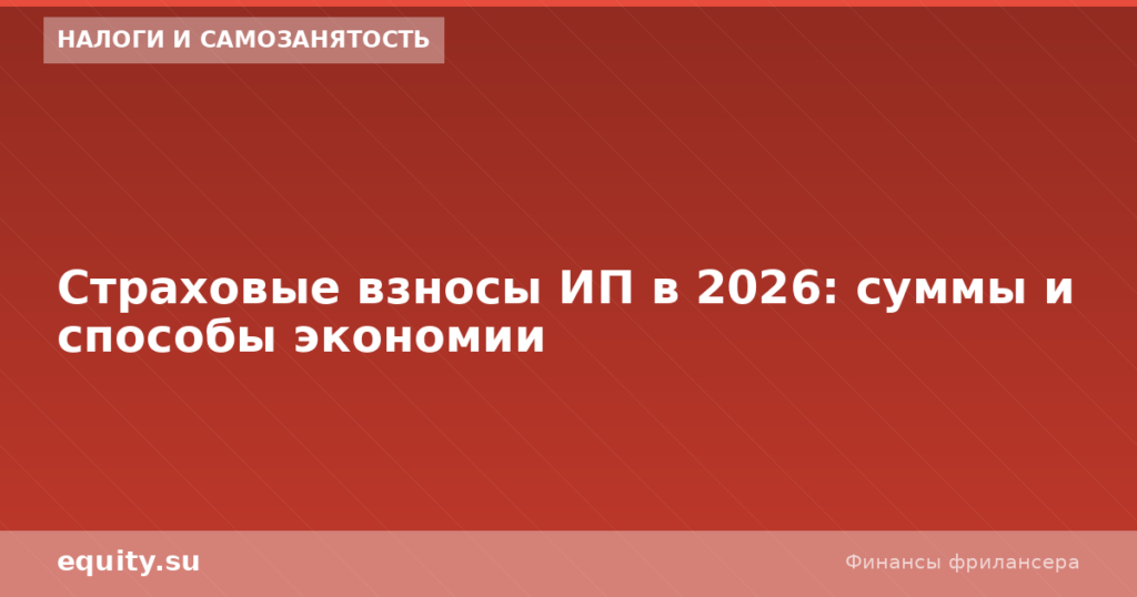 Страховые взносы ИП 2026: суммы и экономия