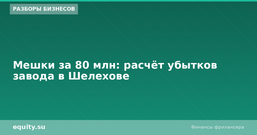 Мешки за 80 млн: расчёт убытков завода в Шелехове