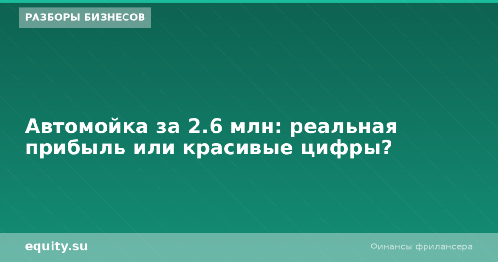 Автомойка за 2,6 млн: реальная прибыль?