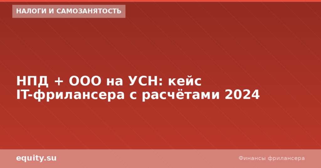 НПД + ООО на УСН: кейс IT-фрилансера 2024