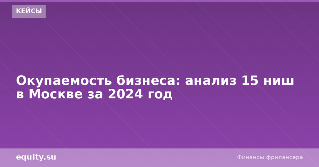 Окупаемость бизнеса: 15 ниш в Москве — анализ