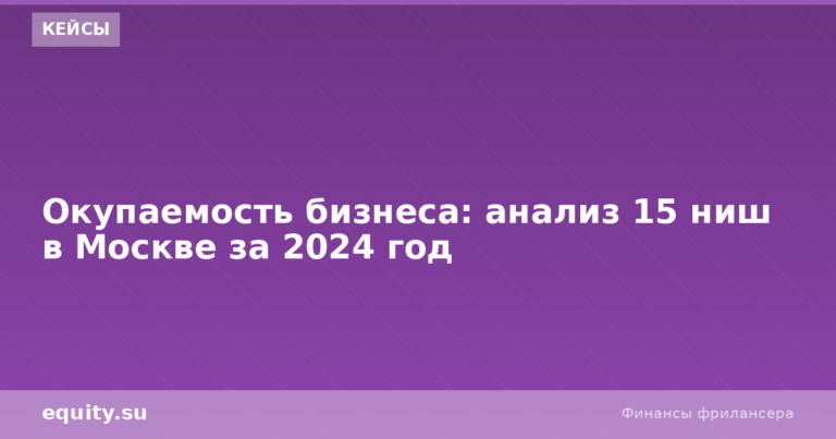 Окупаемость бизнеса: 15 ниш в Москве — анализ