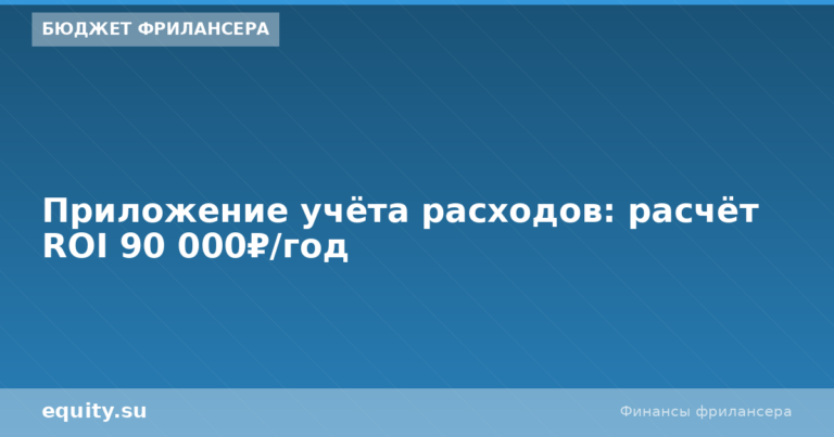 Приложение учёта расходов: расчёт ROI 90 000₽/год