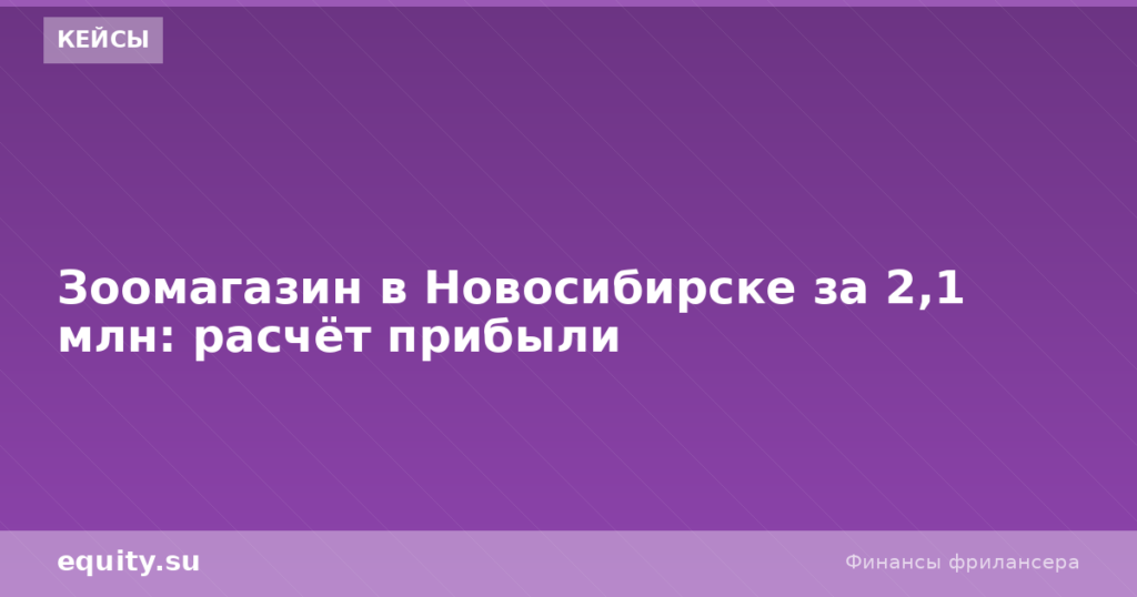 Зоомагазин в Новосибирске за 2,1 млн: расчёт