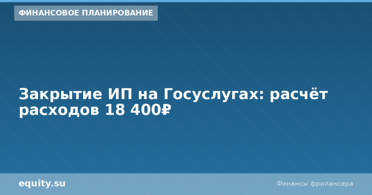 Закрытие ИП на Госуслугах: расчёт расходов 18 400₽