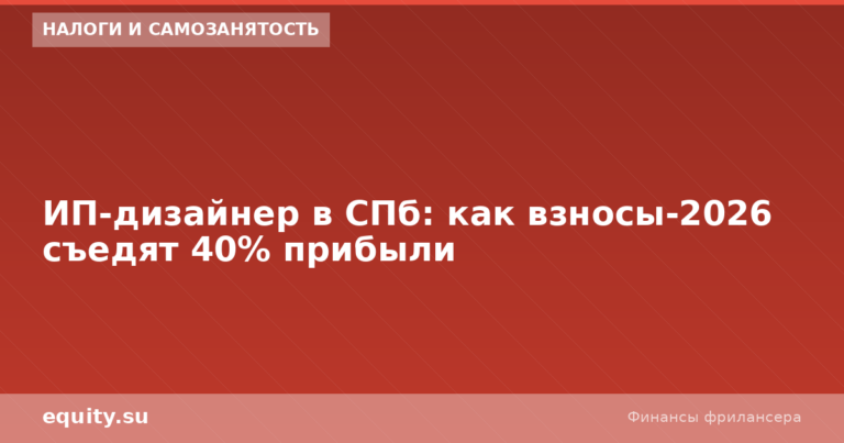 ИП-дизайнер в СПб: взносы-2026 съедят прибыль