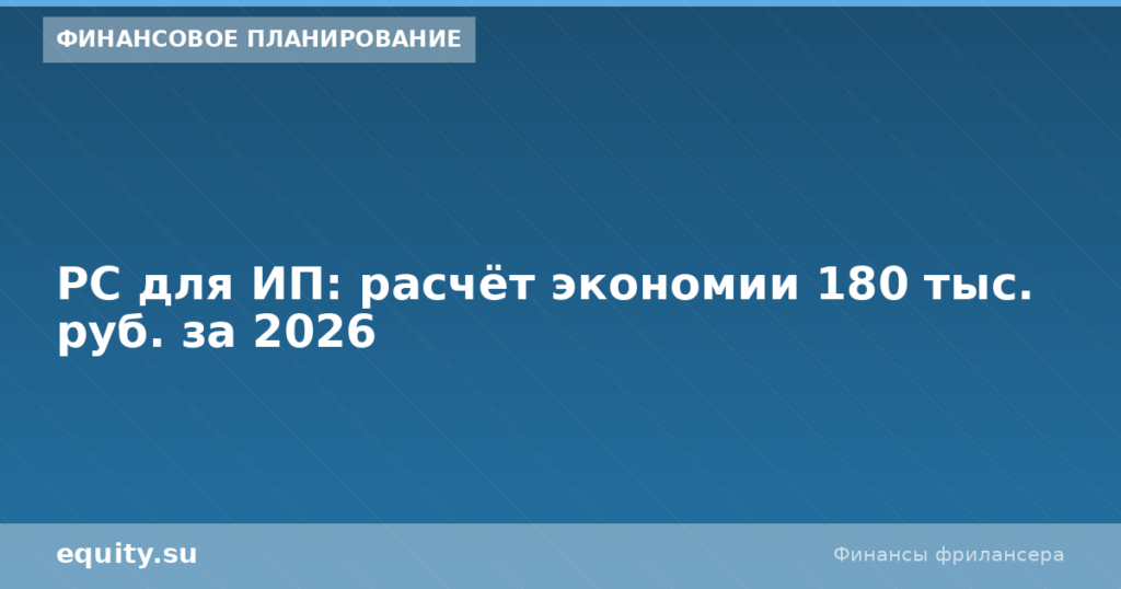РС для ИП: расчёт экономии 180 тыс. руб. за 2026