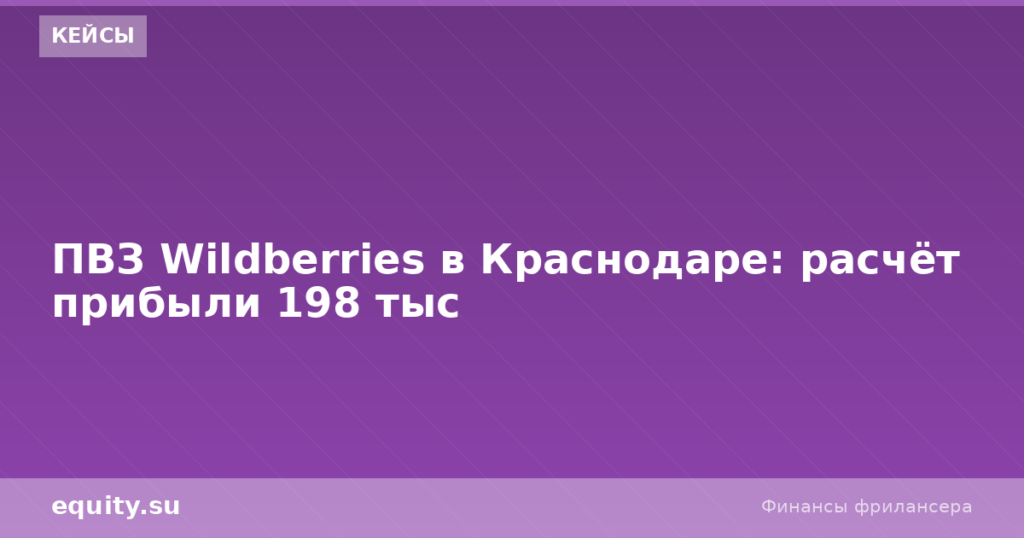 ПВЗ Wildberries в Краснодаре: прибыль 198 тыс