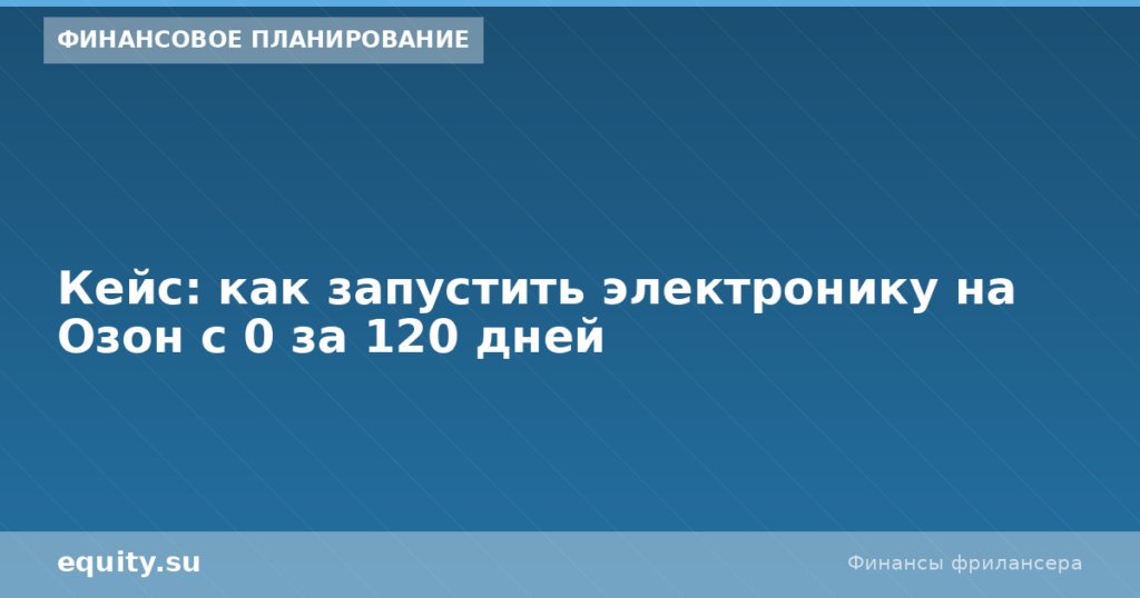 Электроника на Озон с 0 за 120 дней: кейс